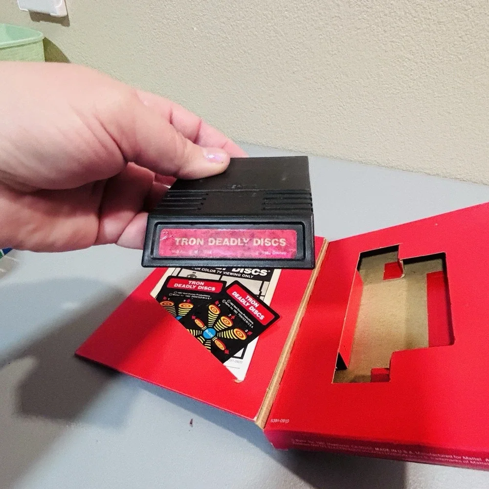 Intellivision Disney Tron Deadly Discs 1982 Video Game Cartridge Mattel Retro